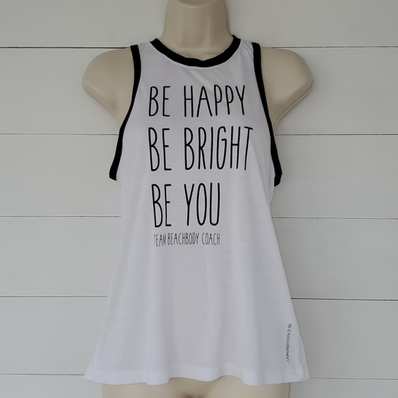 TEAM BEACHBODY COACH Tank Top White Black Size S - Picture 2 of 13